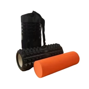 61cm 2-in-1 Yoga Foam Roller Set with PVC Tube Core, Dual-Hardness EVA and Muscle Massage Roller