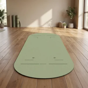 6mm Oval TPE Yoga Mat with Posture Guidance Lines, Frosted, Odorless, Non-Slip