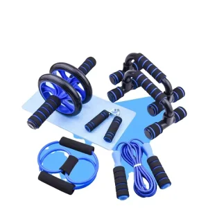 7 Piece Indoor Sports Abdominal Wheel Set Multi Functional Fitness Equipment for Home Exercise & Gym Use