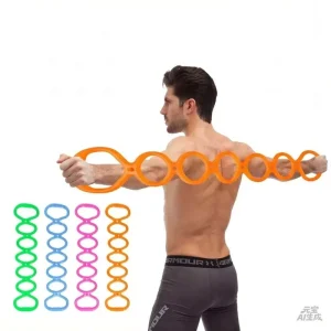 7 Ring Stretch Resistance Exercise Band Yoga Stretching for Home Fitness Foot Leg and Arm Exerciser