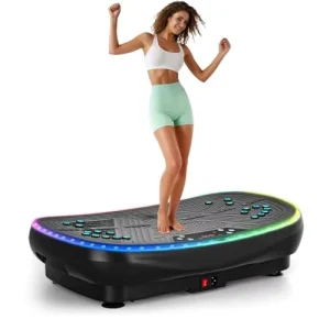 7-in-1 4D Vibration Plate Exercise Machine 900W Triple Motor System 9 LED Light Effects 199 Adjustable Speeds