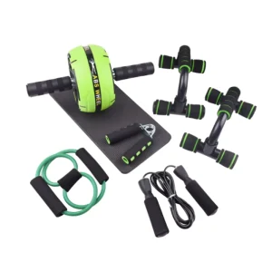 7-in-1 Strength Training AB Wheel Roller Set with Push-Up Bar, Jump Rope and Hand Grips