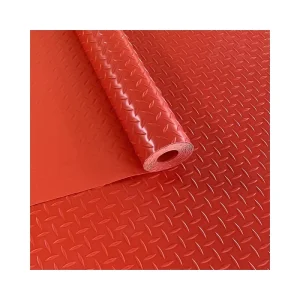 7.5 X 17 FT Garage Floor Mat Roll Diamond Plate 4mm Thick Anti-Slip Waterproof PVC Indoor Floor Protector for Gyms Dark