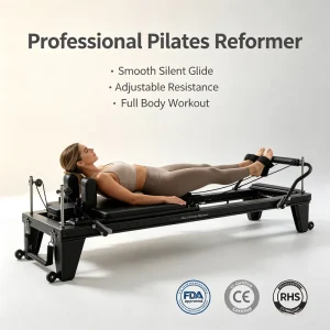 7075 Aluminum Pilates Reformer with German Springs and Full-Track Footbar