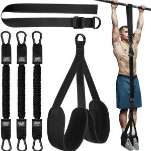 75-225 LBS 34 KG Pull-Up Suspension Trainer with Extra-Long Extra-Thick Binding Strap and Metal Buckle
