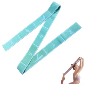 8-12 Loop Yoga Stretching Strap Medium Tension Spandex Polyester for Pilates and Exercise