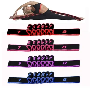 8-Loop Elastic Stretching Bands for Gymnastics Latin Dance Yoga and Pilates