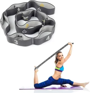 8-Loop Elastic Yoga Resistance Strap for Fitness and Stretching