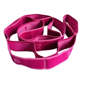 8-Loop Numbered Fabric Yoga Resistance Band, Non-Slip Stretching Strap for Physical Therapy and Pilates