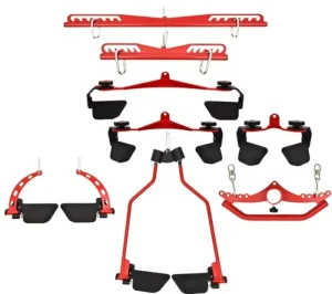 8-Piece Adjustable Back Pull Handle Set for Rowing and Gantry Racks