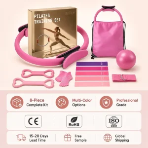 8 Piece Set Yoga Kit Ring Magic Circle Resistance Bands Mini Ball Strap Grip Socks Home Gym Training Equipment