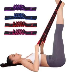 8-Section Adjustable Stretch Belt Resistance Training Fitness Band for Home Gym