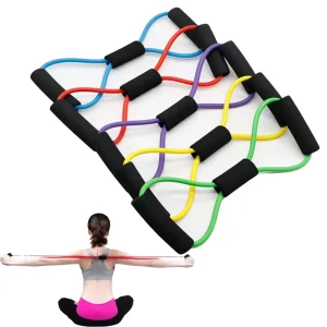 8-Shaped TPR Tube Chest Expander, Heavy Resistance, Waterproof, for Yoga and Home Fitness
