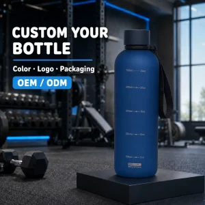 800/1000ml Flip Straw Thermal Water Bottle