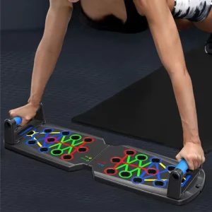 9-in-1 Foldable Push-Up Board with Resistance Bands