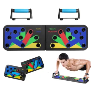 9-in-1 Foldable Workout Stand with Power Press Push-Up Board and Resistance Bands for Home Use
