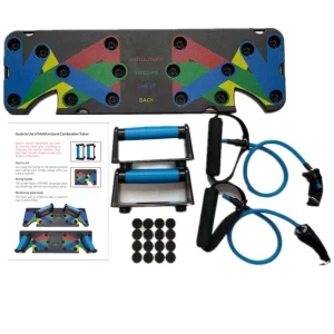9 in 1 Gym Fitness Body Building Muscle Training Tool Sit Up & Push Up Support Board Stand with Rope