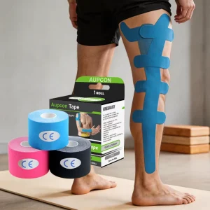 95% Cotton + 5% Spandex Hypoallergenic Muscle & Hamstring Kinesiology Elastic Tape 5cm with Custom Boxes Unisex