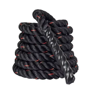 9m 12m 15m Black Nylon Durable Climbing Battle Rope for Gym Fitness