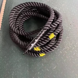9m Poly Dacron Battle Rope with Hooks for Climbing and Sled Pulling 1.5-inch Diameter