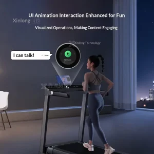 AI-Powered 1.28-Inch LCD Dial Fitness Running Equipment with Stepless Speed Control, Bluetooth Connectivity, Animated UI