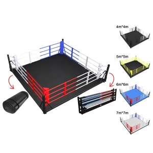 AIBA Standard Competition Boxing Ring with Custom Logo Canvas and Steel Frame for Events and Gym Training