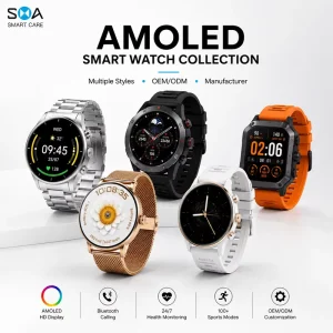 AMOLED Smart Watch Collection OEM ODM Manufacturer Multiple Styles Calling Sports Watch