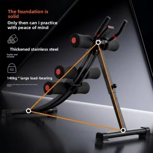 Abdominal Crunch Machine with Dual-Rail Roller, Foldable LCD Monitor and 3 Height Levels