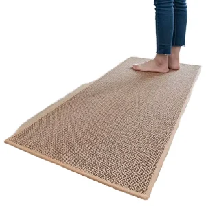 Absorbent Anti-Fatigue Rubber Kitchen Floor Mat with Soft Polypropylene Backing, Waterproof Washable Non-Slip Thin