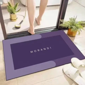 Absorbent Soft Eco-Friendly Bathroom Rug Quick-Dry Non-Slip Machine-Washable Polyester Bath Mat