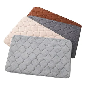 Absorbent Thick Anti-Slip PVC-Backed Washable Custom Bath Rug for Bathroom Floor