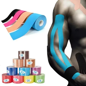 Acrylic Breathable Waterproof Cotton Kinesiology Tape for Athletic Sports, Knee and Ankle Muscle Recovery