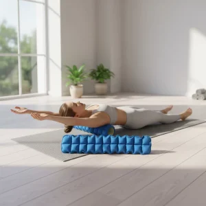 Acupressure Back Stretcher Yoga Massage Mat with 24 Built-In Balls for Spinal Decompression and Home Use