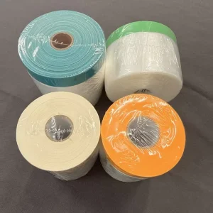 Adhesive Drop Automotive Furniture Protection Floor Covering DIY Soft Dustproof HDPE Pre-Taped Masking Plastic Film 25M X 1400mm