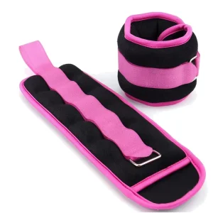 Adjustable 0.5kg Pink Ankle Weight and Wrist Wrap Set