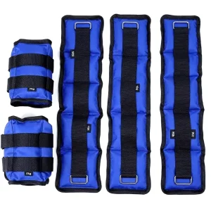 Adjustable 1-6 kg Blue Oxford Fabric Ankle and Wrist Weight Sandbag, Unisex