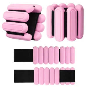 Adjustable 1 lb Silicone Ankle and Wrist Weights, 2-Piece Set