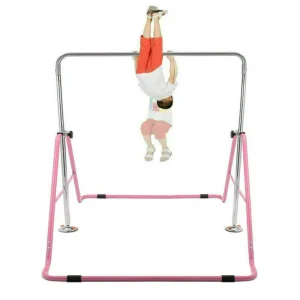 Adjustable 130cm Steel Horizontal Gymnastics Bar for Kids Home Gym Training