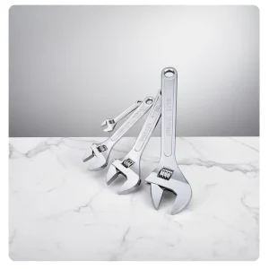 Adjustable 17 mm Ratchet Wrench for Crankshaft, Metric High Carbon Steel with Smooth Handle