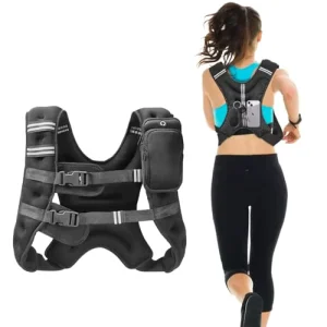 Adjustable 20 Lbs 8kg Weighted Vest with Reflective Stripe and Buckle for Men and Women