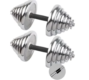 Adjustable 40kg Steel Hex Dumbbell Barbell Set Rubber-Covered Chrome-Plated Handle Home Fitness Equipment