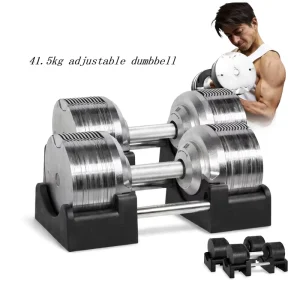 Adjustable 41.5kg Dumbbell for Gym Fitness Custom for Strength Training 23.5kg 32.5kg 41.5kg Weight Adjustments Made Steel