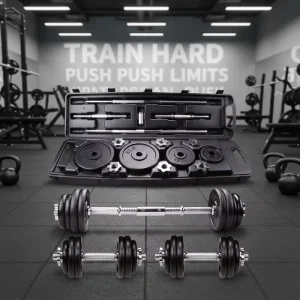 Adjustable 50 kg Cast Iron Dumbbells with Connector for Weight Training