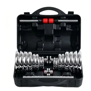 Adjustable 50 kg Cast Iron and Rubber Dumbbell Barbell Set
