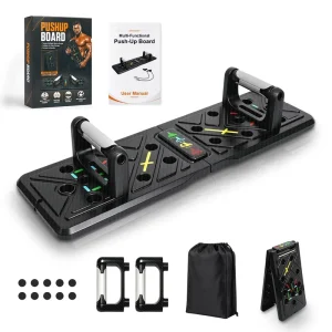 Adjustable ABS Portable Foldable Push-Up Board Set with Resistance Bands