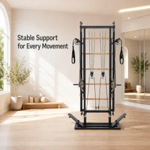 Adjustable Aluminum Core Strength Trainer with Pilates Reformer System for Home Gym