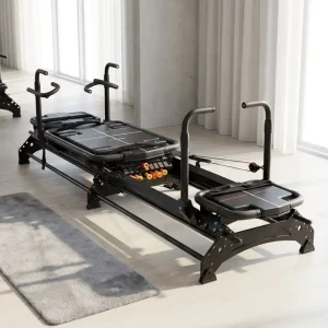 Adjustable Aluminum Pilates Reformer Black German Springs CE ISO Manufacturer