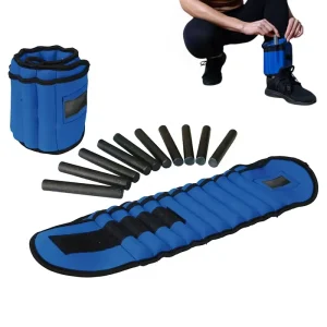 Adjustable Ankle & Wrist Weights with Removable Iron Bars and Leg Straps for Fitness Training