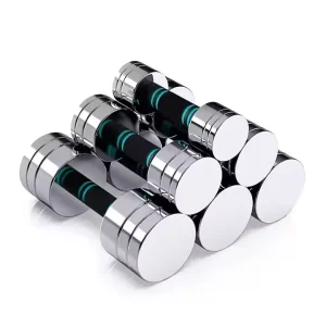 Adjustable Anti-Drop Steel Dumbbell, Foam Handle, Chrome Finish, Home Gym