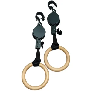Adjustable Birch Wood Gymnastic Rings with Straps Commercial Gym Equipment for Home and Professional Training